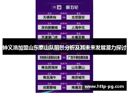 钟义浩加盟山东泰山队前景分析及其未来发展潜力探讨